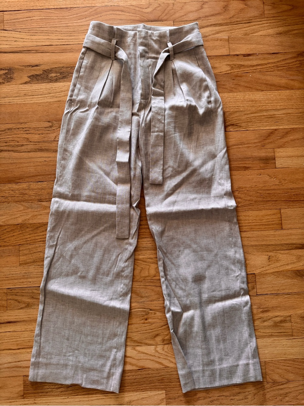 Banana Republic Linen Blend Wide Leg Tie Waist Pants 0S